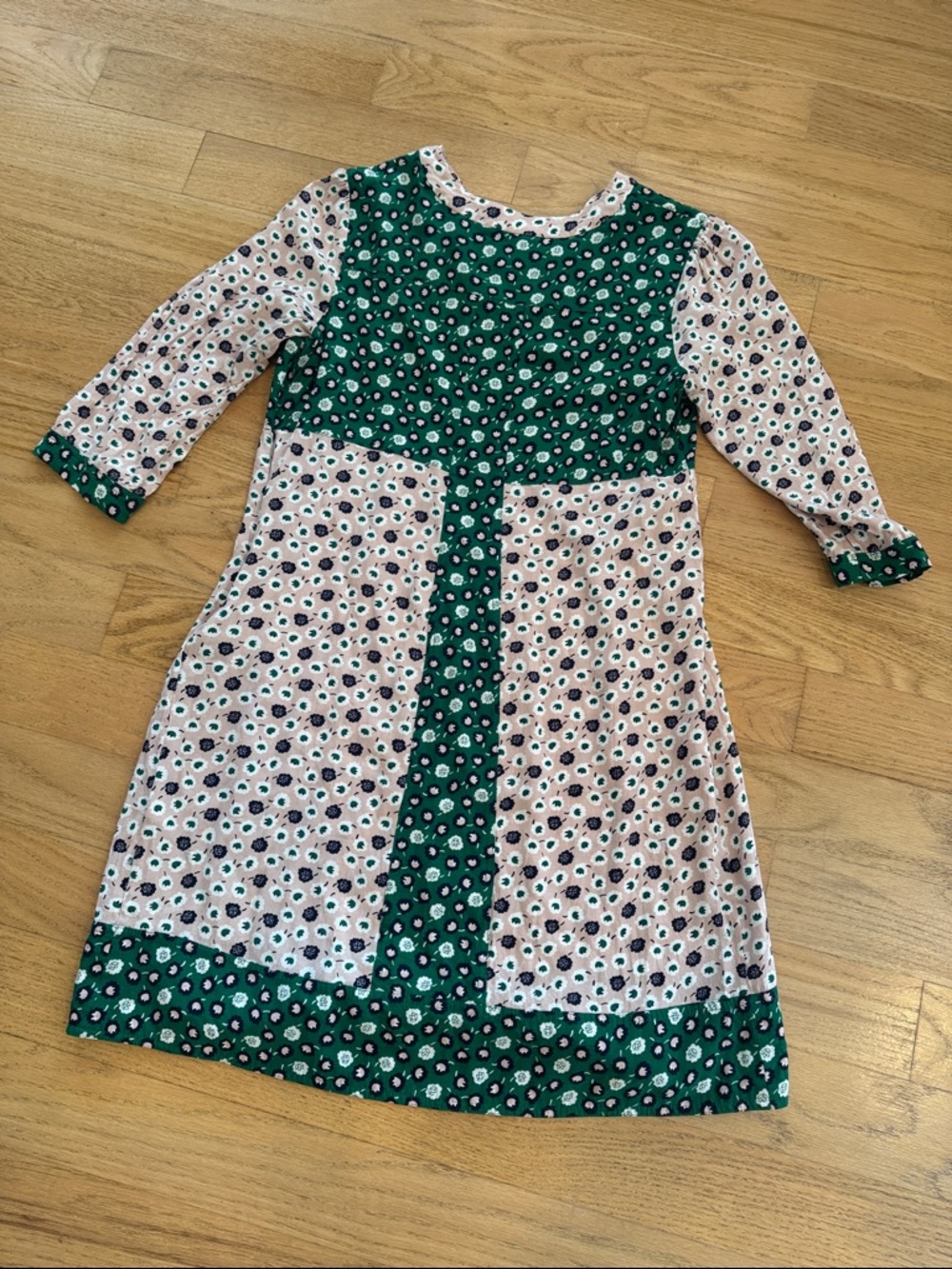 Boden Mollie floral panel ress - Green & Light Pink, size 10 long - Picture 11 of 12